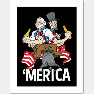 'Merica Fourth of July Drinking Beer Posters and Art